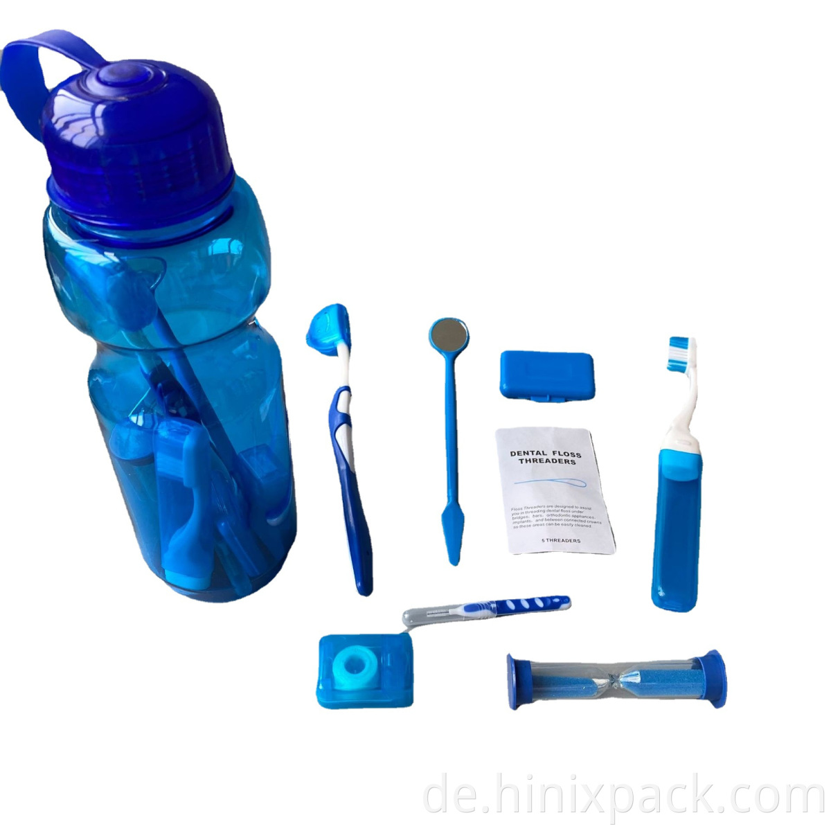 Flaschenverpackung 8 in 1 orale Zahnhygiene -Reisebereich Kieferorthopädie -Kit -Kithopädie -Versorgung Kit
